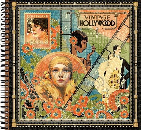 GRAPHIC45 VINTAGE HOLLYWOOD ALBUM  - Дизайнерски скрапбукинг албум 24 страници 30,5 х 30,5 см.