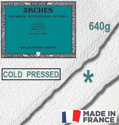 ARCHES PROFESSIONAL CP 640g 76 x 56 - Професионален акварелен ръчен картон 100% памук  СТУДЕНА ПРЕСА