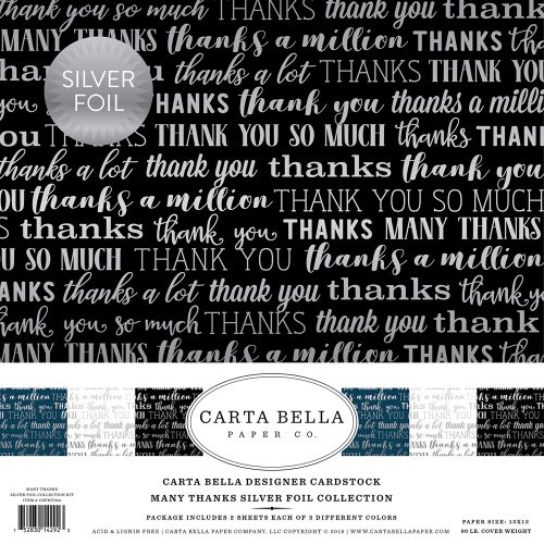 Carta Bella MANY THANKS  SILVER FOIL 12