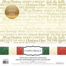 Carta Bella HOLIDAY SENTIMENTS, GOLD FOIL 12" x 12"- Дизайнерски блок 30.5 X 30.5