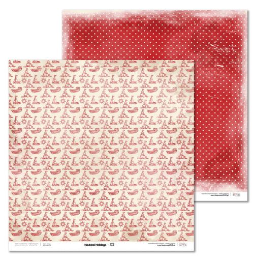 Laserowe LOVE, Paper - Nautical Holidays - 03 - Дизайнерски двустранен картон 30,5 х 30,5 см. 