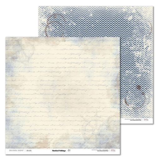 Laserowe LOVE, Paper - Nautical Holidays - 01 - Дизайнерски двустранен картон 30,5 х 30,5 см. 