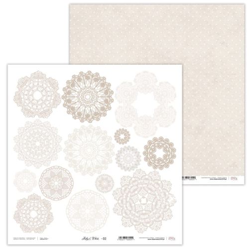 Laserowe LOVE, Paper - Holy & White - 02 - Дизайнерски двустранен картон 30,5 х 30,5 см. 