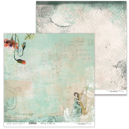 Lexi Design, Paper - Blooming Lullaby 11 - Дизайнерски двустранен картон 30,5 х 30,5 см. 