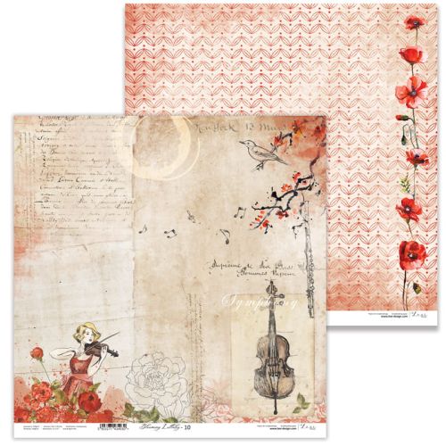 Lexi Design, Paper - Blooming Lullaby 10 - Дизайнерски двустранен картон 30,5 х 30,5 см. 