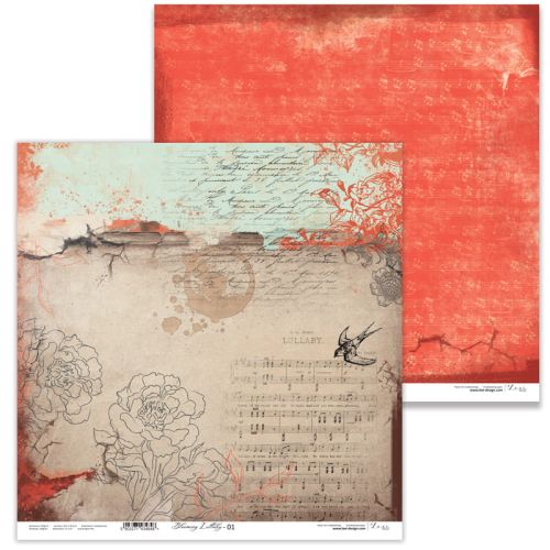 Lexi Design, Paper - Blooming Lullaby 01 - Дизайнерски двустранен картон 30,5 х 30,5 см. 