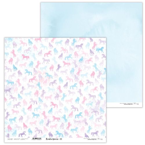 Lexi Design, Paper - Rainbow Unicorn 09 - Дизайнерски двустранен картон 30,5 х 30,5 см. 