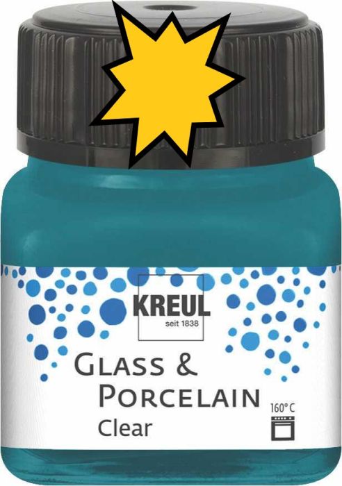 KREUL Glass & Porcelain Clear - Прозрачна боя за порцелан и стъкло, 20 мл. - SUN YELLOW