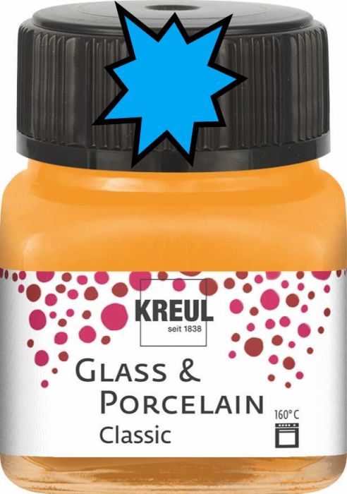 KREUL Glass & Porcelain Clasic - Глазурна боя за порцелан и стъкло, 20 мл. - LIGHT BLUE