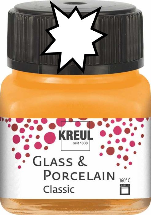 KREUL Glass & Porcelain Clasic - Глазурна боя за порцелан и стъкло, 20 мл. - CREME WHITE