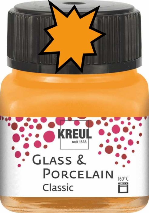 KREUL Glass & Porcelain Clasic - Глазурна боя за порцелан и стъкло, 20 мл. - ORANGE