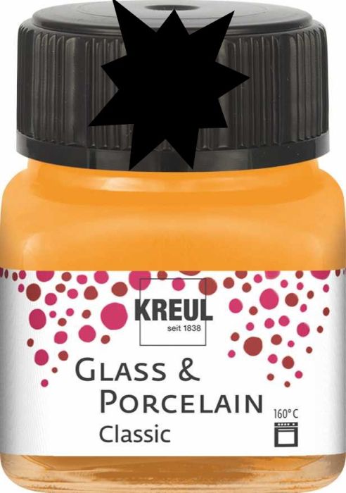 KREUL Glass & Porcelain Clasic - Глазурна боя за порцелан и стъкло, 20 мл. - BLACK