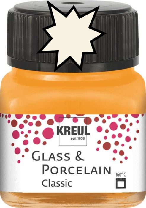 KREUL Glass & Porcelain Clasic - Глазурна боя за порцелан и стъкло, 20 мл. - IVORY