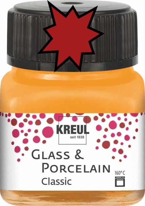 KREUL Glass & Porcelain Clasic - Глазурна боя за порцелан и стъкло, 20 мл. - GRANAT RED