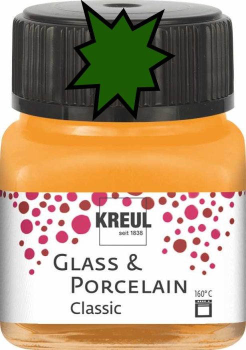 KREUL Glass & Porcelain Clasic - Глазурна боя за порцелан и стъкло, 20 мл. - DARK GREEN