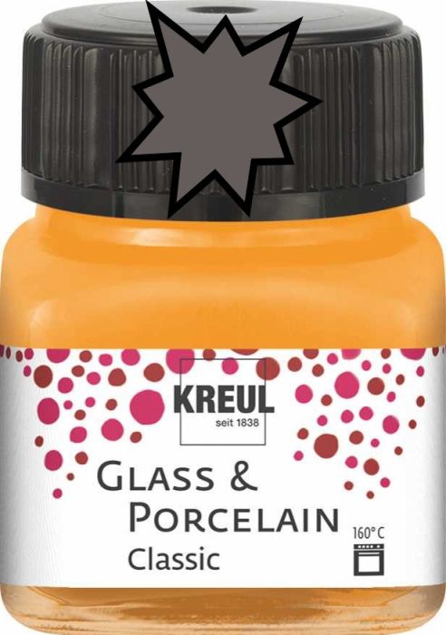 KREUL Glass & Porcelain Clasic - Глазурна боя за порцелан и стъкло, 20 мл. - GRAY