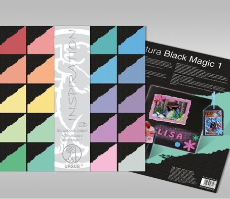 BAEHR `BLACK MAGIC"  PAD - СКРАПБЛОК ЧЕРНА МАГИЯ  с цветна сърцевина / 30.5х30.5 см.