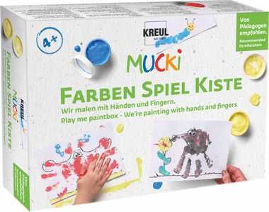 MUCKI Play me paintbox Were painting with our hands and fingers - Боя за рисуване от деца с ръце и пръсти  5 цв.