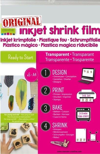 SHRINK PLASTIC INKJET A4 / 5бр - Шринк пластмаса за INKJET PRINTERS # TRANSPARENT