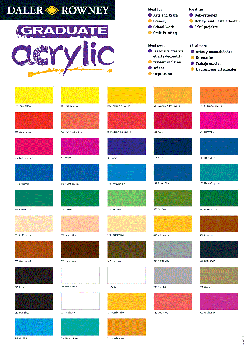 GRADUATE ACRYLYC INTRO SET - 10 основни цвята, Daler-Rowney UK