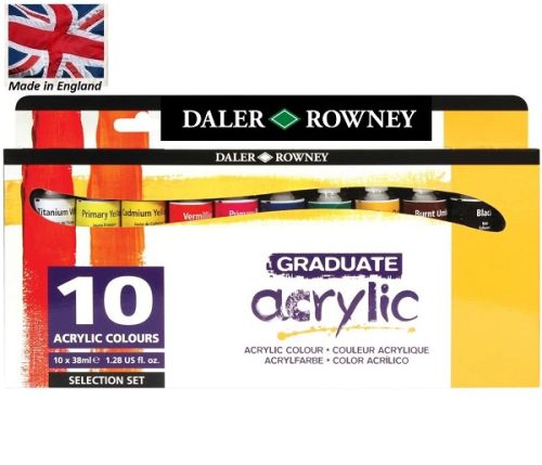 Daler-Rowney GRADUATE ACRYLYC INTRO SET - 10 основни цвята