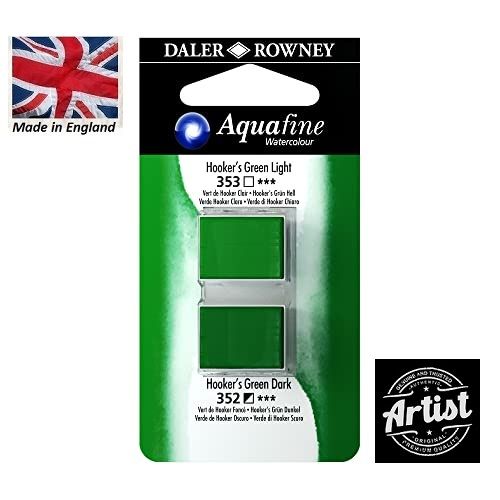 Watercolour Daler Rowney Aquafine Set 15 - HOOKERS GREEN LT /  HOOKERS GREEN DARK