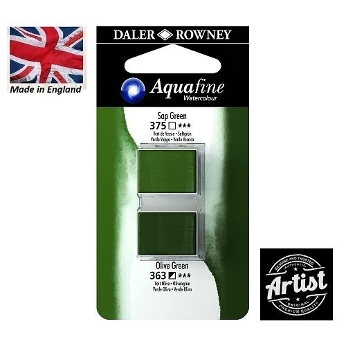 Watercolour Daler Rowney Aquafine Set 16 - SAP GREEN /  OLIVE GREEN 