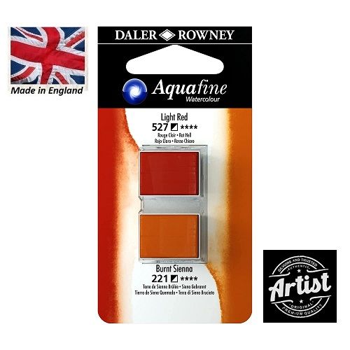 Watercolour Daler Rowney Aquafine Set 18 - LIGHT RED /  BURNT SIENNA