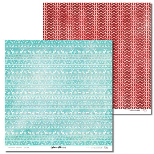 Lexi Design, Paper - Winter Fun 02 - Дизайнерски двустранен картон 30,5 х 30,5 см. 