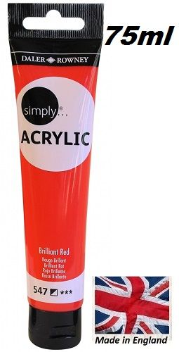 Акрилни бои Daler-Rowney SIMPLY 75 ml - 547 BRILL RED