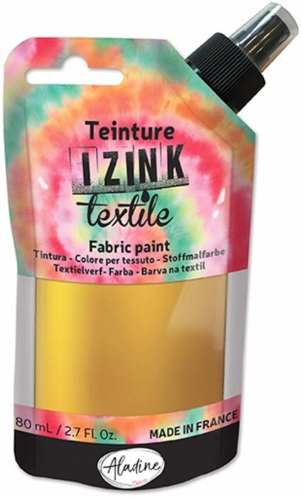 IZINK TEXTILE DYE, Made in France - Пигментна боя на Спрей за Батика върху текстил, 80 мл. - Gold