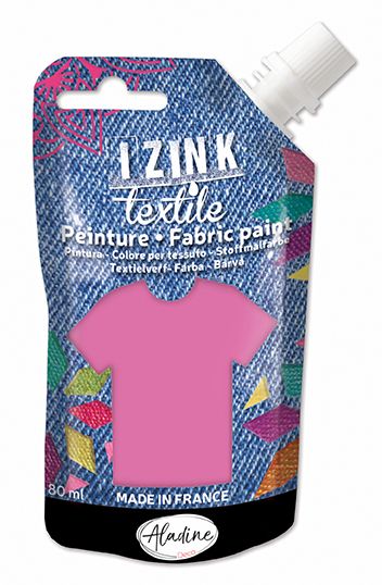 IZINK FABRIC PAINT TEXTILE, Made in France - Пигментна боя за рисуване върху текстил, 80 мл. - Light pink chiffon