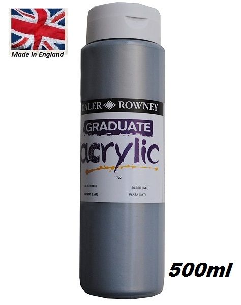 Акрилни бои Daler-Rowney GRADUATE 500 ml - 702 SILVER