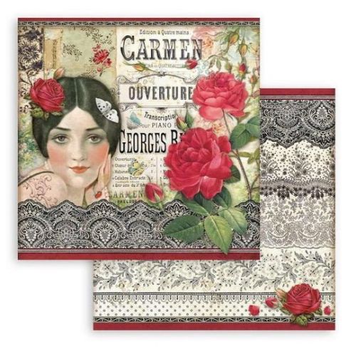 STAMPERIA, Desire Carmen Paper Sheets - Дизайнерски скрапбукинг картон 30,5 х 30,5 см.