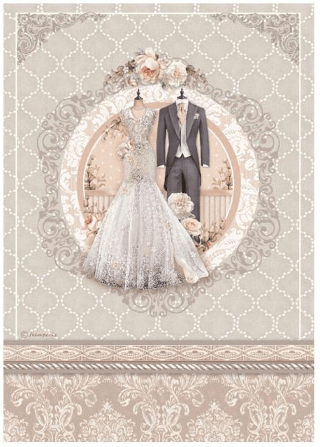STAMPERIA, A4 You and Me Wedding Dress - Оризова декупажна хартия