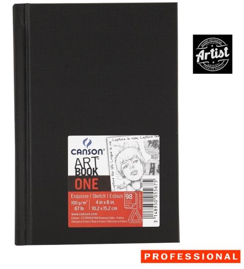 CANSON ART BOOK ONE  100g 10.5X15.2 - Твърди корици за молив,въглен 98л / 100g
