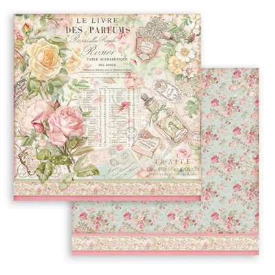 STAMPERIA, Rose Parfum Paper Sheets - Дизайнерски скрапбукинг картон 30,5 х 30,5 см.