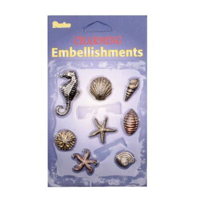 Darice • Embel Brass Charm Sea Shells - Метални елементи 8 бр.