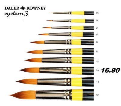 Daler–Rowney System 3 SY85 Acrylic Brushes 12 round - Четка синтетика №12