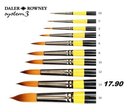 Daler–Rowney System 3 SY85 Acrylic Brushes 14 round - Четка синтетика №14