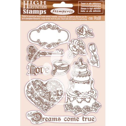 Natural Rubber Stamp Sleeping Beauty Dreams Came True - Гумен КЛИНГ печат 14 X 18 cm