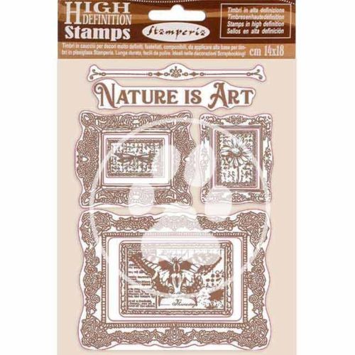 Natural Rubber Stamp Nature is Art Frames - Гумен КЛИНГ печат 14 X 18 cm
