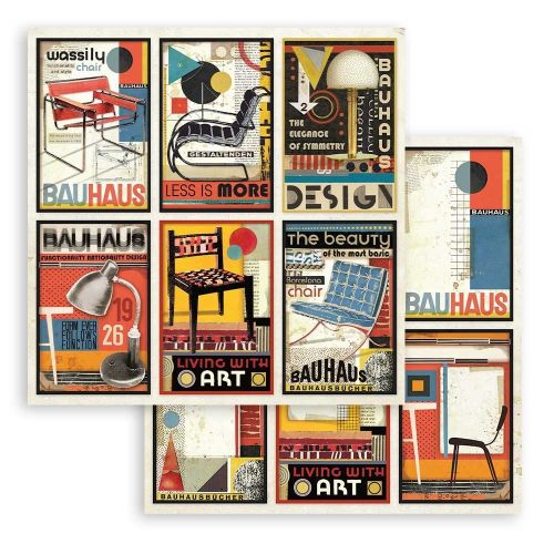 STAMPERIA, Bauhaus 6 Cards Paper Sheets - Дизайнерски скрапбукинг картон 30,5 х 30,5 см.