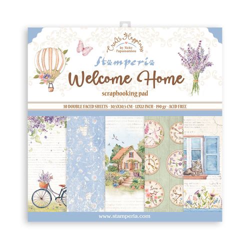 STAMPERIA, Create Happiness Welcome Home 12x12 Inch Paper Pack - Дизайнерски блок 12