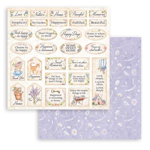 STAMPERIA, Welcome Home Labels Paper Sheets - Дизайнерски скрапбукинг картон 30,5 х 30,5 см.