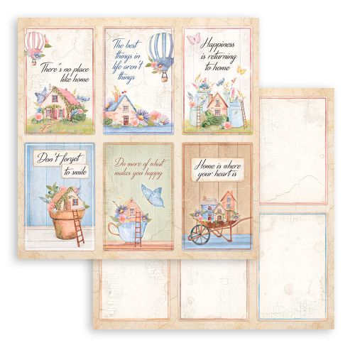 STAMPERIA, Welcome Home 6 Cards Paper Sheets - Дизайнерски скрапбукинг картон 30,5 х 30,5 см.