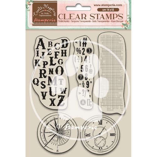 Stamperia, Create Happiness Clear Stamps Alphabet and Numbers - Дизайнерски прозрачни печати 14 х 18 см.