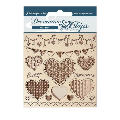 Decorative Chips Daydream Hearts - Чипборд 3D елементи 14 х 14 см.