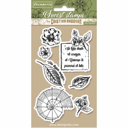 STAMPERIA, Natural Rubber Stamp Botanical - Гумен КЛИНГ печат 10 X 16.5 cm