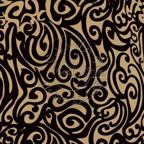 Canvas Corp • Printed paper 30,5x30,5cm Black kraft swirls - Двустранен дизайнерски картон 30,5 х 30,5 см. 